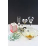 Small collection of vintage Glass etc to include Holmegaard, a Stuart Devlin Viners Martini Glass,