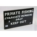 Painted Wooden sign "Private Fishing"