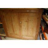 Large Late 19th / Early 20th century Pine Cupboard with Two Doors, 150cms x 57cms x 137cms high
