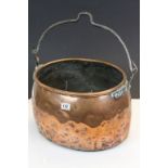 Large 19th Century Copper pot with Cast Iron swing handle