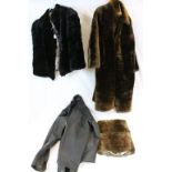 Two vintage Fur Coats, a Fur Muff and a Jacket