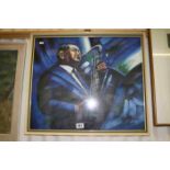 Music Interest, Signed Oil Painting of a Jazz Player
