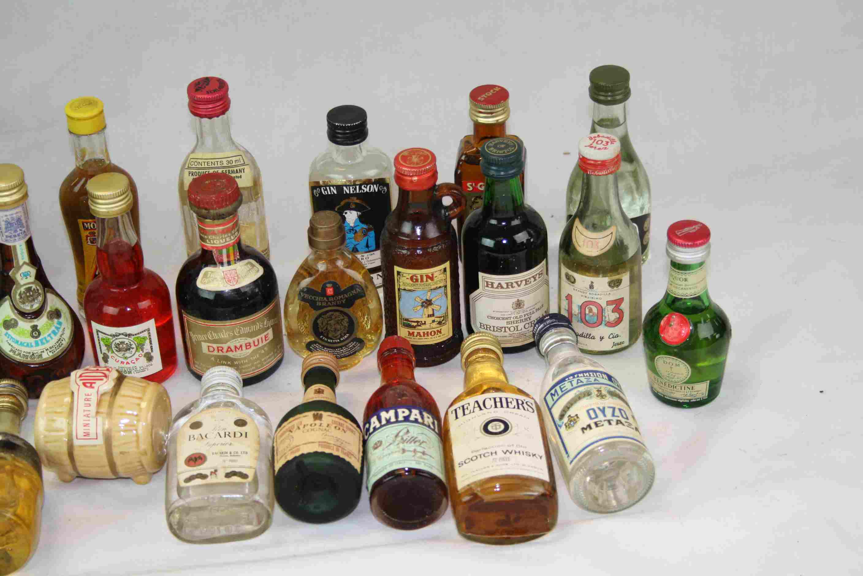 Box of vintage Miniature bottles of Alcohol to include Brandy, Gin & Whisky etc - Image 4 of 4