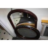 Two Edwardian Oval Mirrors and a Bakelite Over Mantle Mirror