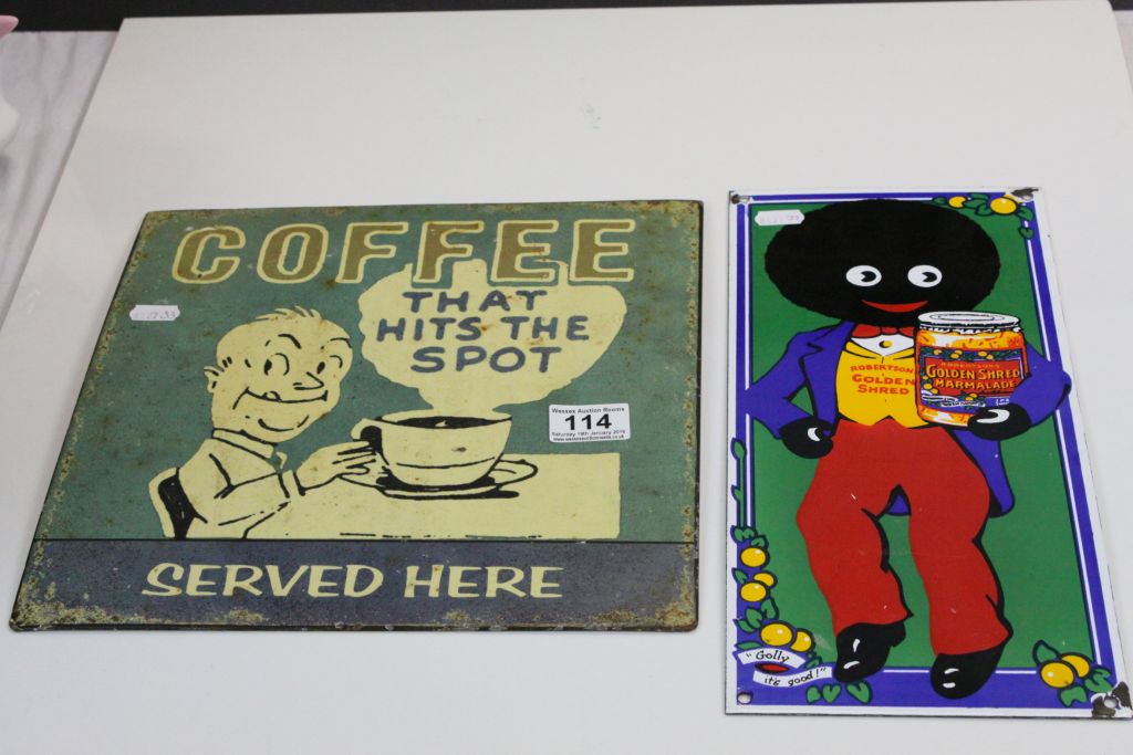 Golly Robertson Marmalade Metal Sign and one other Coffee Served Here - Image 2 of 2