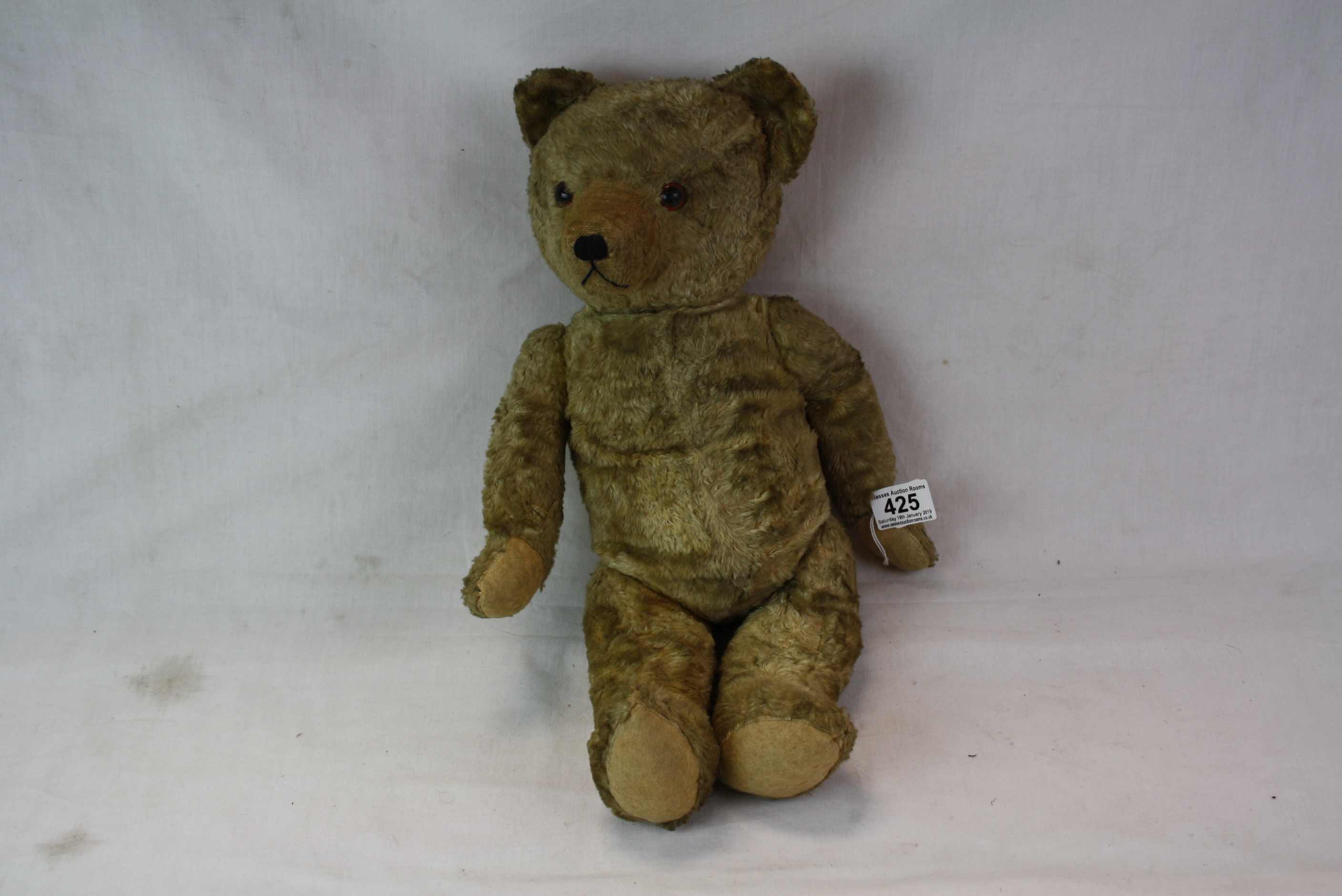 Vintage straw filled Teddy Bear with adjustable limbs - Image 4 of 4