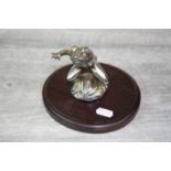 French 1920's Chrome Car Mascot in the form of a Leaping Frog and signed M. Bertin