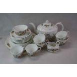 Collection of Aynsley ' Cottage Garden ' Ware including Tea Pot, Milk Jug, Sugar Bowl, 6 Tea Cups, 6
