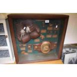 Wooden cased Diorama with Boxing theme and glazed front