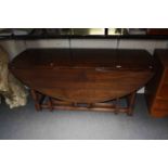 18th century Style Oak Wake or Coffin Table raised on turned and block legs, 165cms long