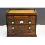 Late 19th / Early 20th century Bank of Four Small Drawers / Tool Cabinet with Bakelite Handles in