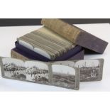 Boxed Selection Of Stereoview Cards Including WWI, Philipino And American War And US Cavalry