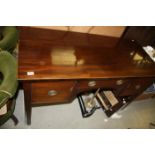 Regency Mahogany Sideboard with satinwood string inlay, central drawer flanked by two deep