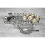 Small Collection of Vintage White Metal and Silver Items to include Napkin Rings, Goblets and