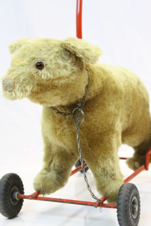 Vintage push along stuffed Bear toy with "Pedigree" label - Image 4 of 4