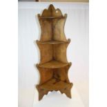 Victorian Rustic Pine Four Tier Corner Shelf