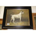 Oil Painting Study of a Jack Russell Terrier in Ebonised Frame