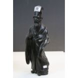 Bronze Figure of a Chinese Bearded Man signed to base