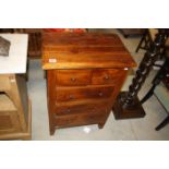 Small Hardwood Chest of Two Short over Three Long Drawers, 86cms high x 59cms wide x 38cms deep