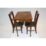Pair of Vintgae Walnut Child's Chairs and a Matching Table