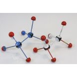 Two vintage Molecule Models in painted Metal & Wood