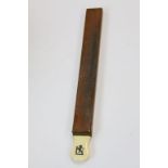 19th century Shaving Strop, Leather Covered with Ivory Handle