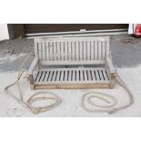 Gloster of Bristol Teak Garden Bench Swing with Ropes, 120cms long