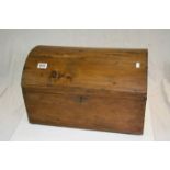 Late 19th / Early 20th century Small Domed Top Pine Box, 50cms long