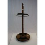 Vintage Oak Stick stand with Cast Iron drip trays and Brass fittings