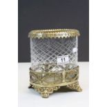 Contemporary Brass & cut Glass Candle stand