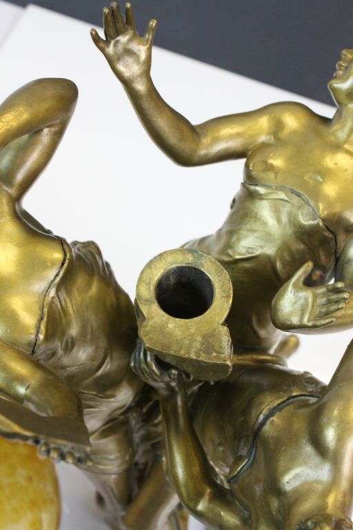 Baccarat gilded bronze sculpture of three maidens dancing with later Glass Globe - Image 7 of 9