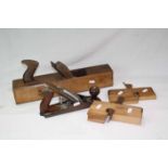 Four vintage Wood Planes to include one marked "Robt Sorby" and a metal example