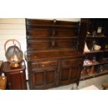 Ercol Dark Elm Dresser with Two Drawers and Two Cupboard Doors, 130cms long