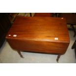 19th century Mahogany Pembroke Table with drawer to end and faux drawer to the other end raised on