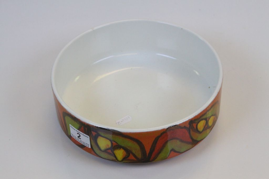 Poole Delphis Fruit bowl, marked "VP" to base and numbered 96 - Image 2 of 4