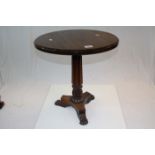19th century Mahogany Circular Lamp / Side Table raised on a Turned and Lobed Central Column and