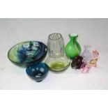 Group of Glassware including a Murano Glass Cat, Langham Glass Otter Paperweight, Whitefrairs