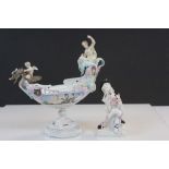 Vintage Continental porcelain centrepiece depicting Cherubs, Dragons and female Nudes, plus