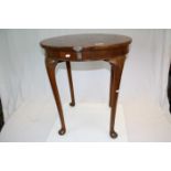 Early 20th century Burr Walnut Circular Card Table with Hinged Swivel Top, 60cms diameter x 68cms