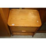 Mid 20th century Pale Oak ' Jonell ' Sewing Cabinet / Work Box with Hinged Lift Lid over Single