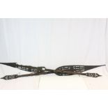 Pair of South Sea Islands Ceremonial Hardwood Paddles (one a/f)