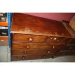 19th century Mahogany Chest of Two Short over Three Long Drawers (lacking feet), 110cms long x 95cms