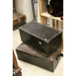 Two Vintage Metal Travelling Trunks