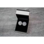 Pair of Silver CZ and Opal Panelled Earrings