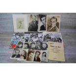 Collection of 1940's and 1950's Black and White Photographs of Film Stars, some signed