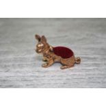 Copper Pincuhsion in the form of a Rabbit
