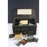 Collection of Glass Slides and Photographs contained in a Wooden Case