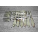 Set of Six Fish Knives and Fork marked 800