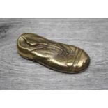 A Brass cased Vesta case in the form of a shoe