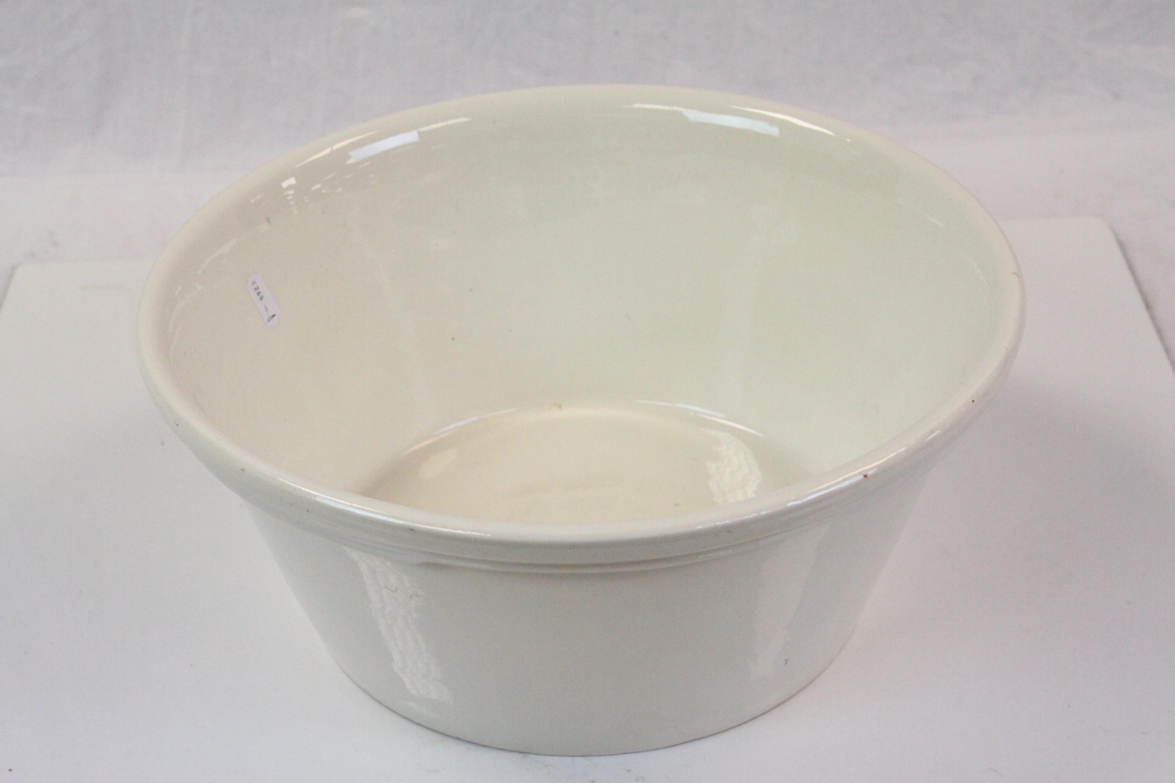 Large glazed Dairy bowl, marked to base "EiiR 1954 T G Green & Co Ltd"